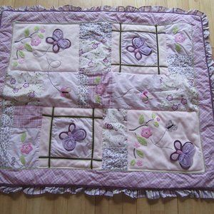COCALO BABY BLANKET/PURPLE/FLORAL/BUTTERFLIES/RUFFLE!